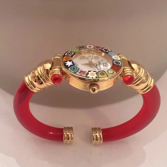 MURANO Glass Bangle watch Lucite Bracelet❤️ - Picture 1 of 6